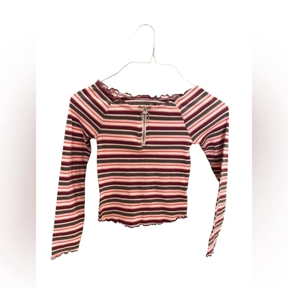 5 FOR $20 Justice Striped Zip Tunic Top Big Girls Kids sz 8